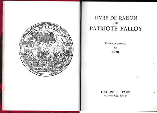 Livre de raison du Patriote Palloy - Romi - copertina