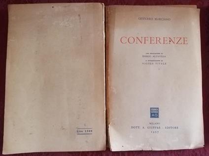 Conferenze con prefazione di Enrico Altavilla e introduzione di Nicola Vitale - Gennaro Marciano - copertina