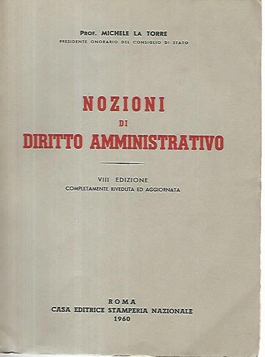 Nozioni di diritto amministrativo - Michele La Torre - copertina