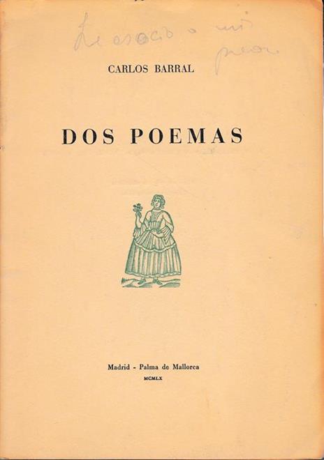 Dos poemas - C. Barral - copertina