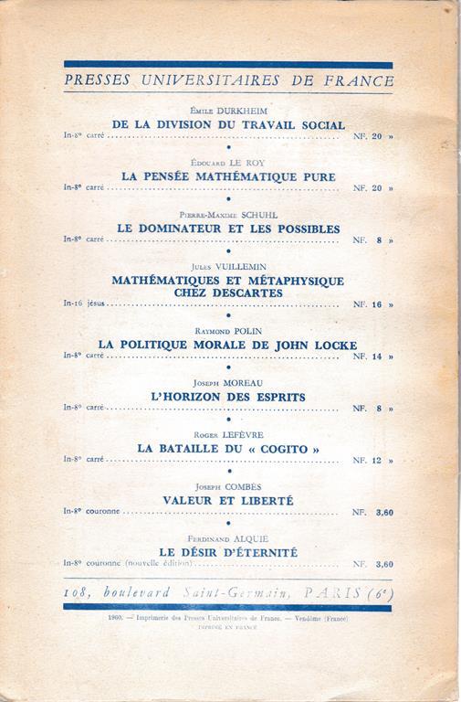 Les études philosophiques. L'étre n. 2. Pubblicazione trimestrale - 2