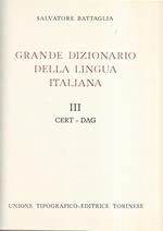 Grande dizionario della lingua italiana III Cert- Dag
