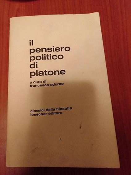Il pensiero politico - Francesco Adorno - copertina