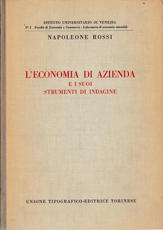 L' economia di azienda e i suoi strumenti di indagine - N. Rossi - copertina