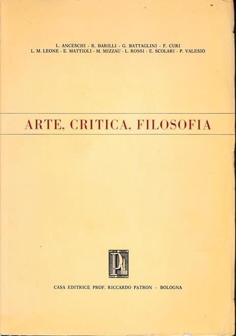 Arte, Critica, Filosofia - copertina