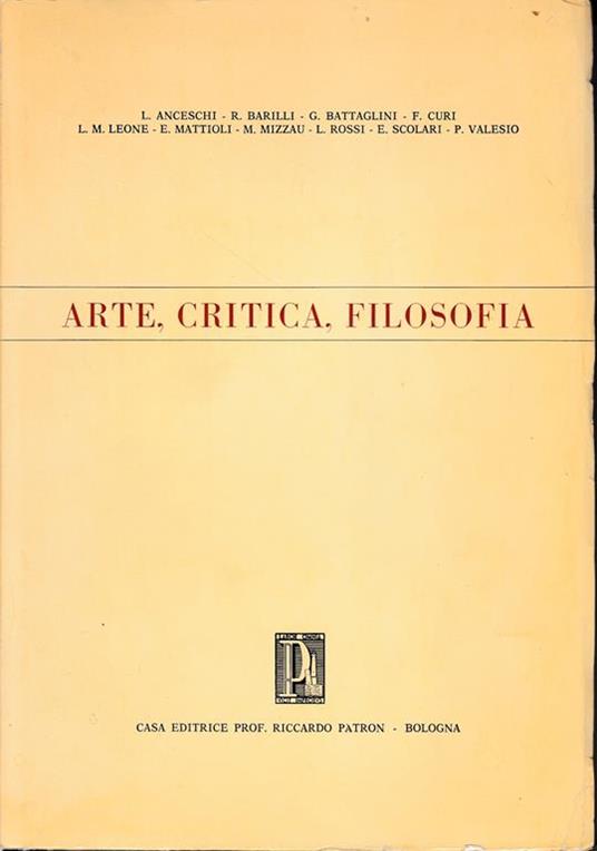 Arte, Critica, Filosofia - copertina