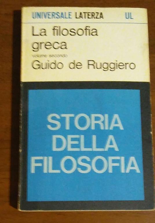Storia Della Filosofia - Guido De Ruggiero - copertina