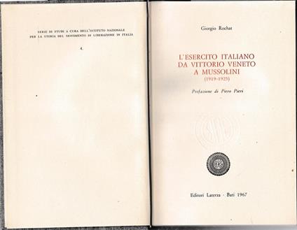 L' esercito italiano da Vittorio Veneto a Mussolini (1919-1925) - Guy Rachet - copertina
