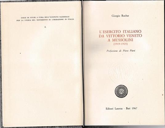 L' esercito italiano da Vittorio Veneto a Mussolini (1919-1925) - Guy Rachet - copertina