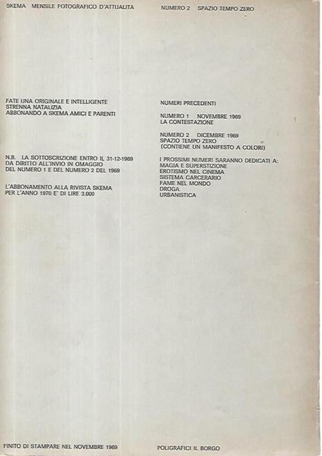 Skema. Spazio tempo zero. Dicembre 1969. Anno I. Numero 2 - 2