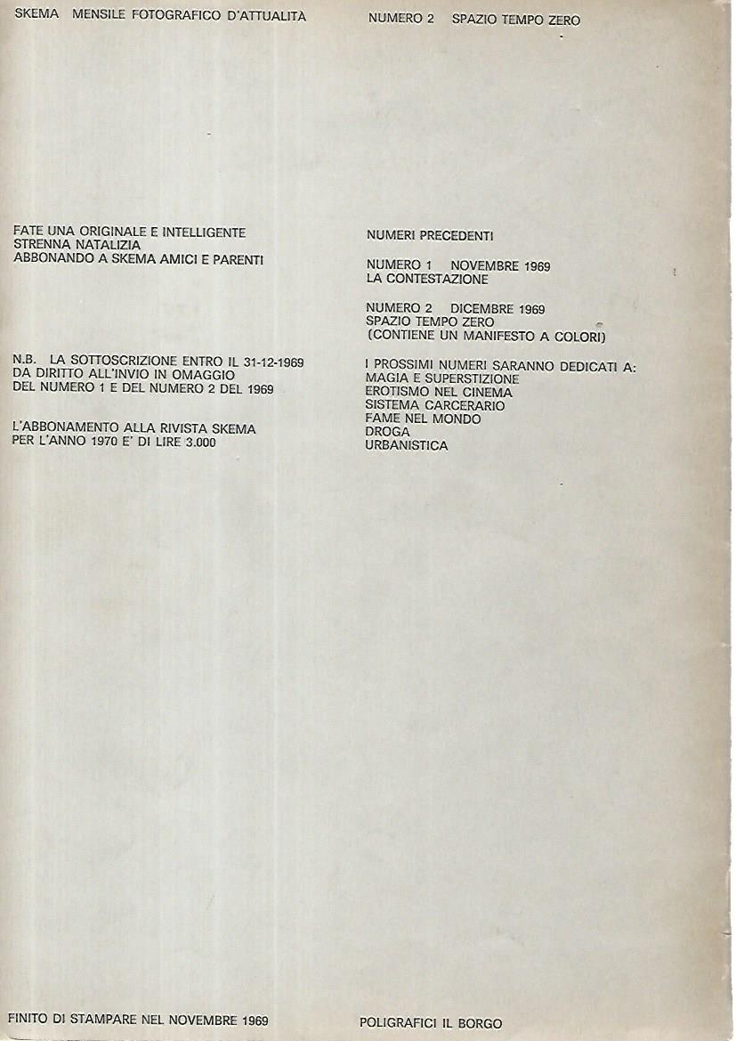 Skema. Spazio tempo zero. Dicembre 1969. Anno I. Numero 2