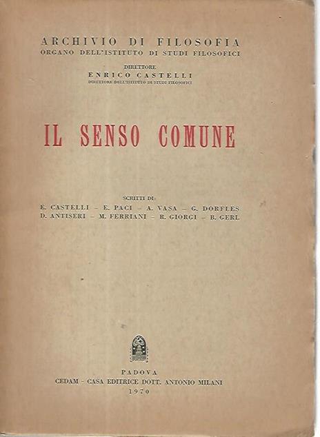 Il senso comune - Enrico Castelli - copertina