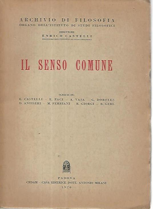 Il senso comune - Enrico Castelli - copertina