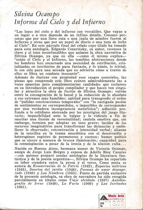 Informe del cielo y del infierno - Silvana Ocampo - 2