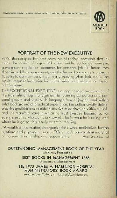 The exceptional executive. A psychological conception