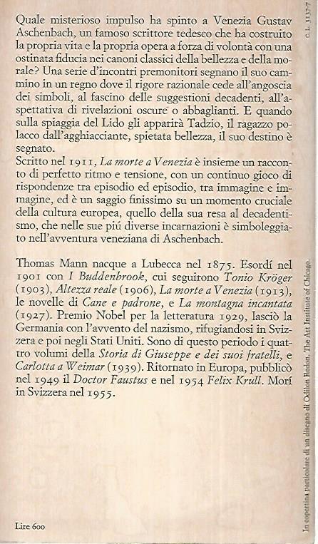 La morte a Venezia - Thomas Mann - 2