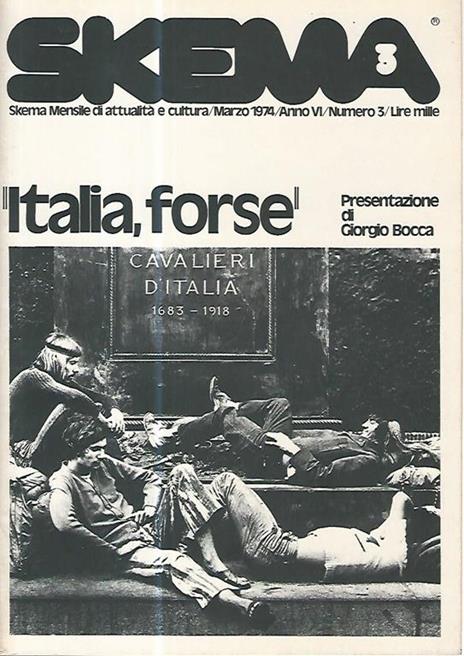 Skema. Italia,forse. Marzo 1974. Anno VI. Numero 3 - copertina