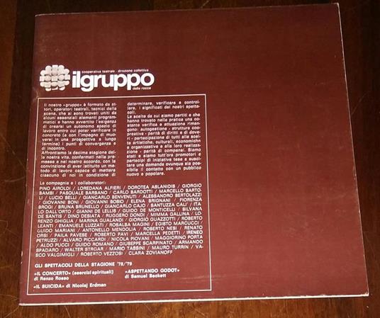 Cooperativa Teatrale Direzione Collettiva Il Gruppo Il Concerto - Renzo Rosso - copertina