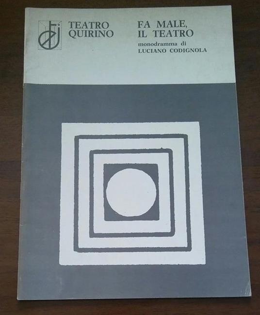 Teatro Quirino Fa Male Il Teatro - Luciano Codignola - copertina