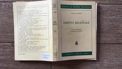 Diritto regionale - Livio Paladin - copertina