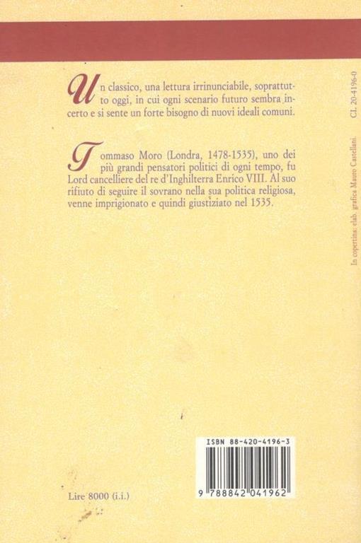 L' Utopia - Tommaso Moro - 2