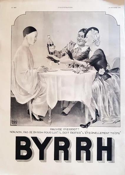 Pubblicità originale francese della bevanda tonica BYRRH 1938 - copertina