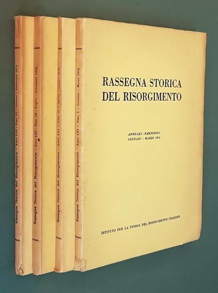 Rassegna Storica Del Risorgimento (Annata Completa 1974) Gennaio Dicembre 1974 (Anno Lxi) Di: Responsabile - copertina