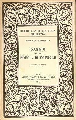 Saggio Sulla Poesia Di Sofocle - Enrico Turolla - copertina