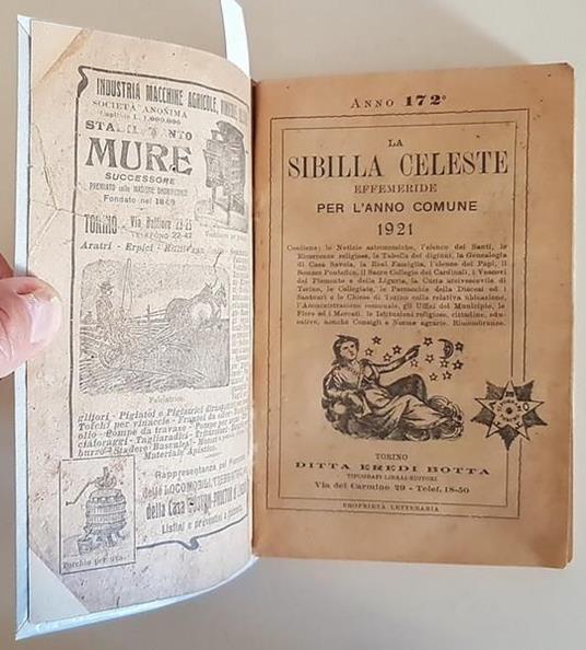 La Sibilla Celeste Effemeride Per L'Anno Comune 1921 (Anno 172.) - copertina