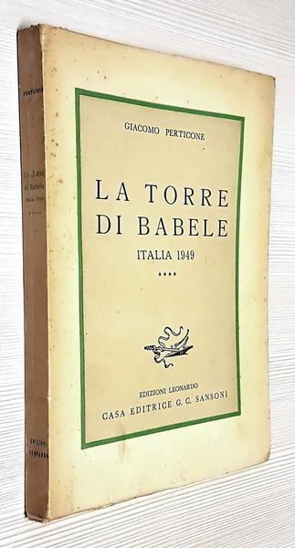 La Torre Di Babele Italia 1949 - Giacomo Perticone - copertina