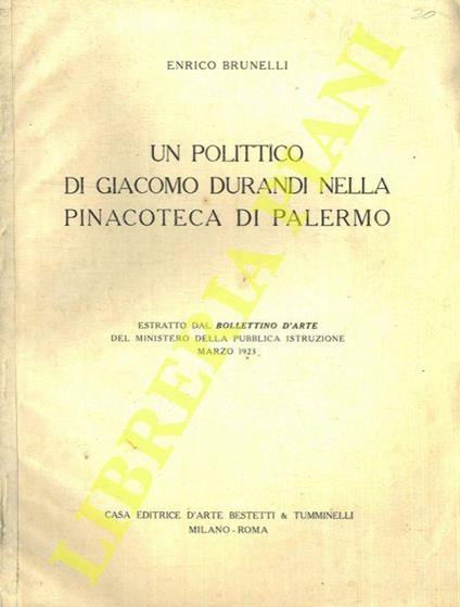 Un polittico di Giacomo Durandi nella pinacoteca di Palermo - Enrico Brunelli - copertina