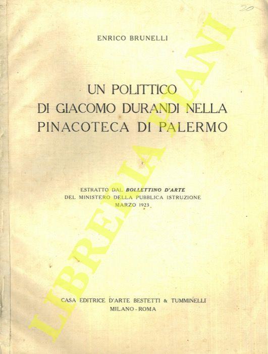 Un polittico di Giacomo Durandi nella pinacoteca di Palermo - Enrico Brunelli - copertina