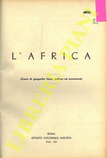 L' Africa (cenni di geografia fisica, politica ed economica) - copertina