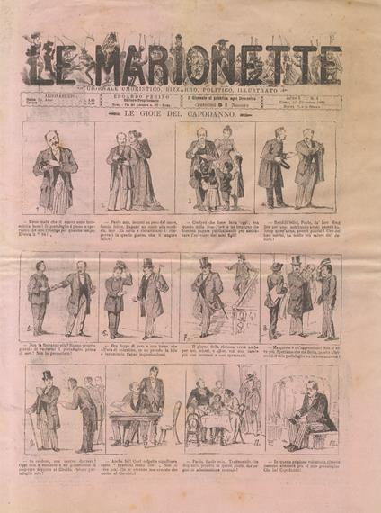 MARIONETTE (LE). Giornale umoristico, bizzarro, politico, illustrato. Anno I. N. 1. Roma, 31 dicembre 1893 - copertina