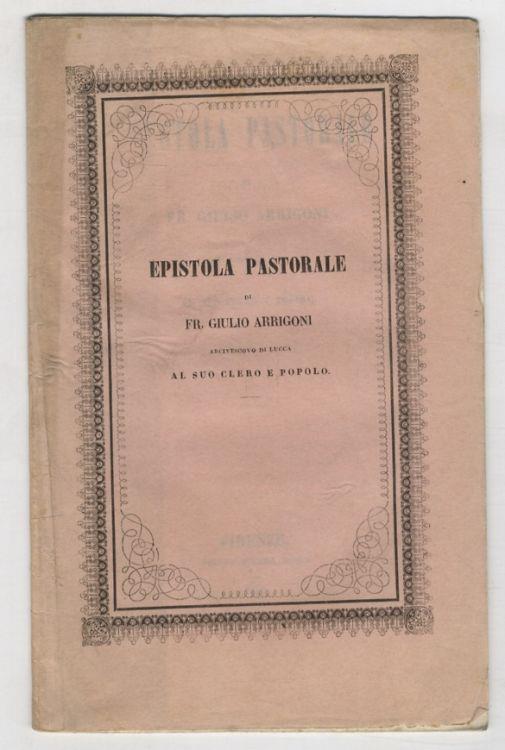Epistola pastorale, al suo clero e popolo - copertina