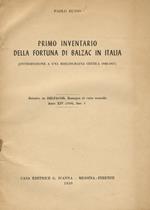 Primo inventario della fortuna di Balzac in Italia (introduzione a una bibliografia critica 1948-1957)