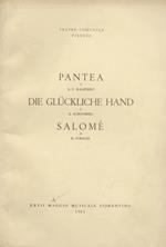 Pantea. Dramma sinfonico di G. F. Malipiero. Prima rappresentazione a Firenze. (Direttore Bruno Maderna. Scene e costumi Ezio Frigerio. Regista Beppe Menegatti. Interpreti Carla Fracci e Teodoro Rovetta (voce) - Die Glücklicke Hand. Dramma con musica
