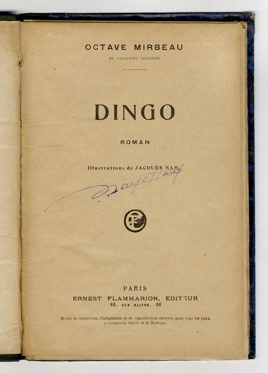 Dingo. Roman - Octave Mirbeau - copertina