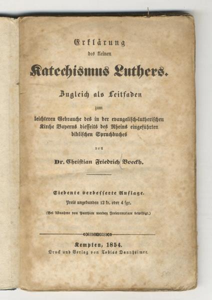 Erklarung des Katechismus Luthers - copertina