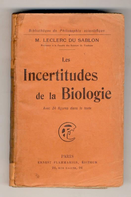 Les Incertitudes de la Biologie - copertina