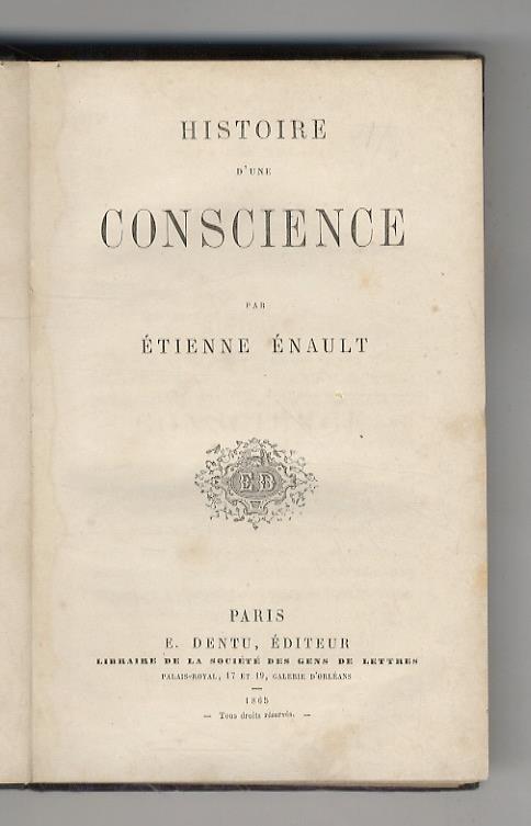 Histoire d'une conscience - Etienne Enault - copertina