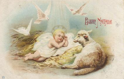 LOTTO di 8 cartoline: 7 natalizie o pasquali, 1 raffigurante S. Francesco - copertina