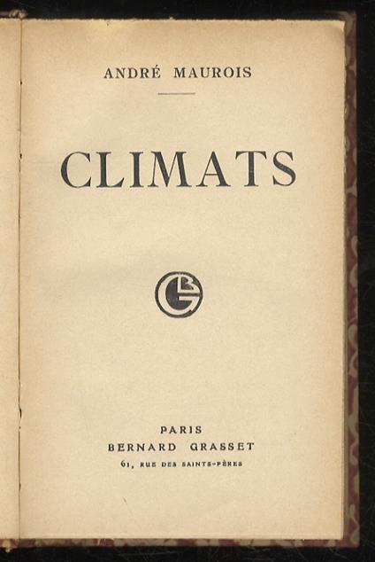 Climats - copertina