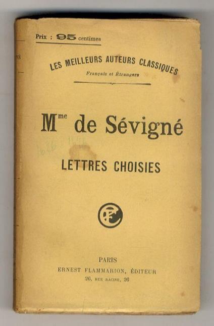 Lettres choisies - copertina