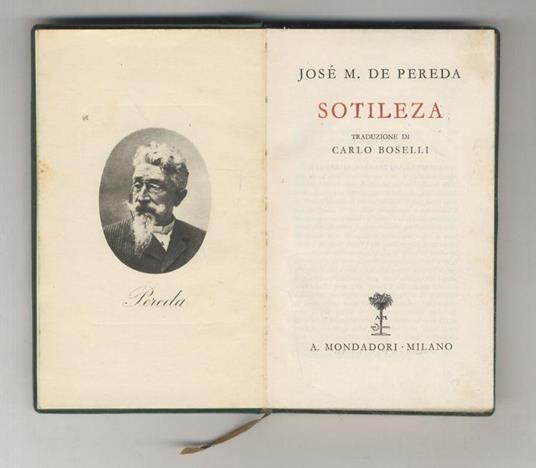 Sotileza. Traduzione di Carlo Boselli - J. M. De Pereda - copertina