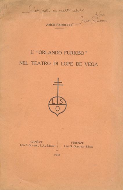 L' Orlando Furioso nel teatro di Lope de Vega - Amos Parducci - copertina