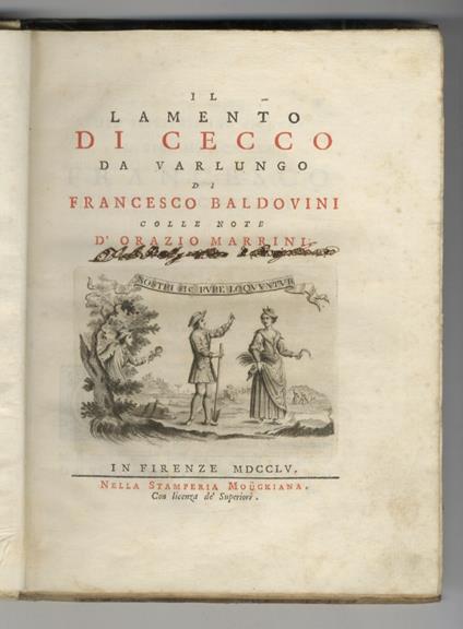 Il lamento di Cecco da Varlungo (...) colle note d'Orazio Marrini - Francesco Baldovini - copertina