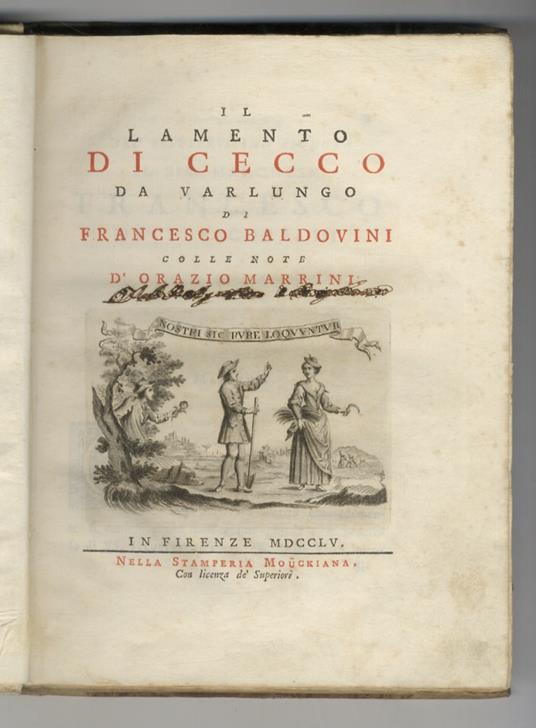 Il lamento di Cecco da Varlungo (...) colle note d'Orazio Marrini - Francesco Baldovini - copertina