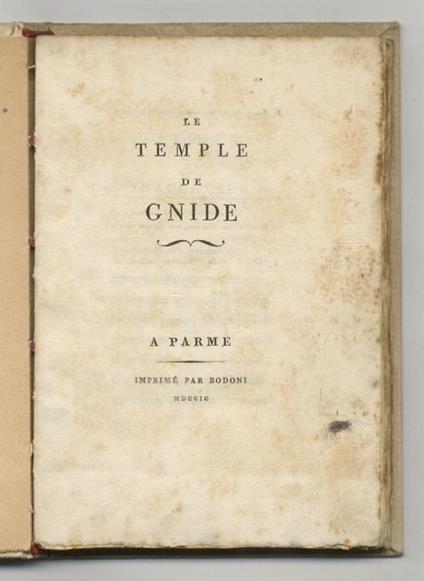 Le Temple de Gnide - copertina