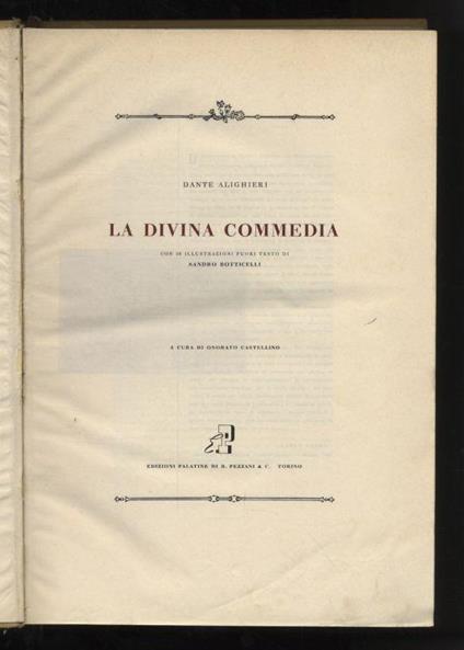 La Divina Commedia con 36 illustrazioni fuori testo di Sandro Botticelli - Dante Alighieri - copertina